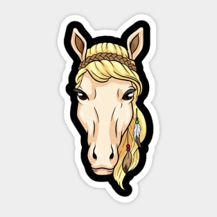 Horse with Earrings & Headband Sticker